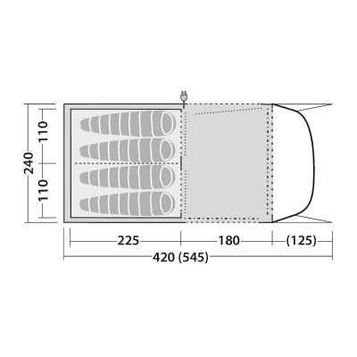 Floor plan for Robens Wolf Moon 4XP camp tent.
