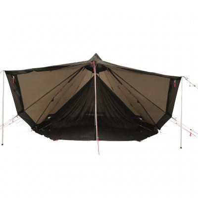 Mounted on the center pole and attached to the tent wall