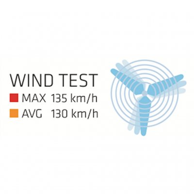 Robens Green Cone PRS is tested to withstand winds up to 135 km per hour.
