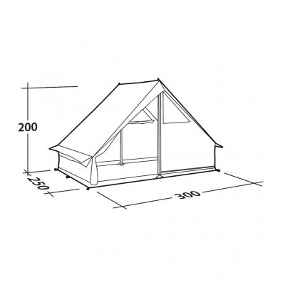 Dimensional sketch for the camp tent Robens Prospector Shanty