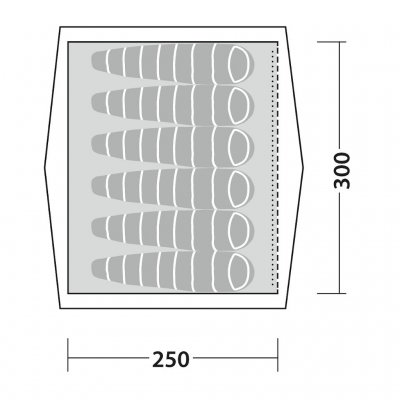 Floor plan for the camp tent Robens Prospector Shanty