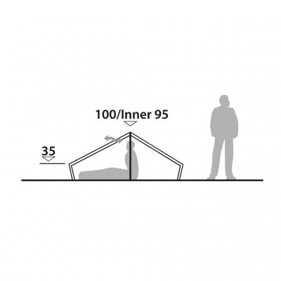 Elevation drawing for Robens Chaser 2 tents.