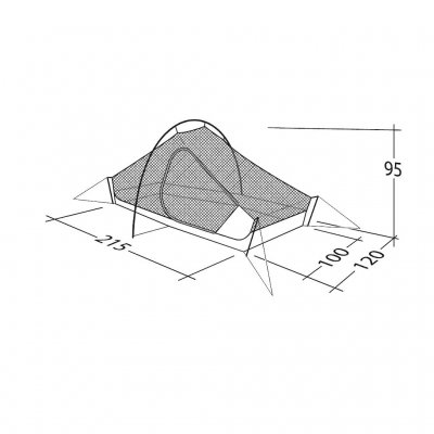 Dimensional drawing for Robens Chaser 2 tent.