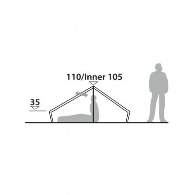 Elevation drawing for Robens Chaser 3XE tents.