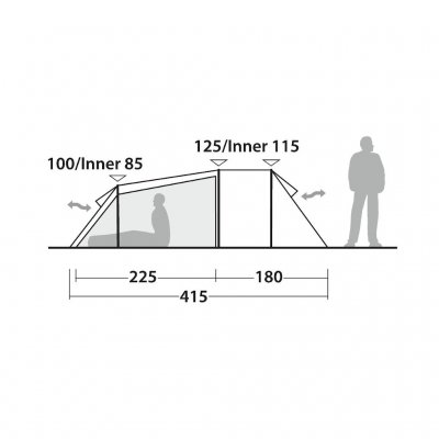 Height sketch Robens Nordic lynx 4 winter tent