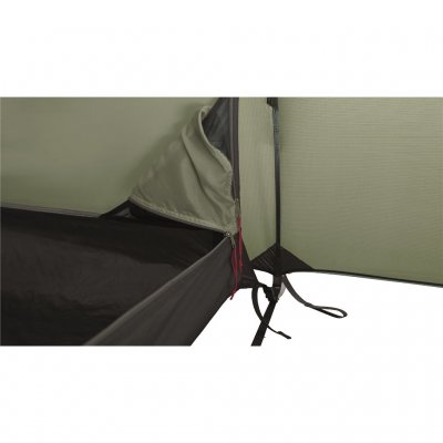 The door to the inner tent can be completely rolled away and stored in the inner pocket of the inner tent