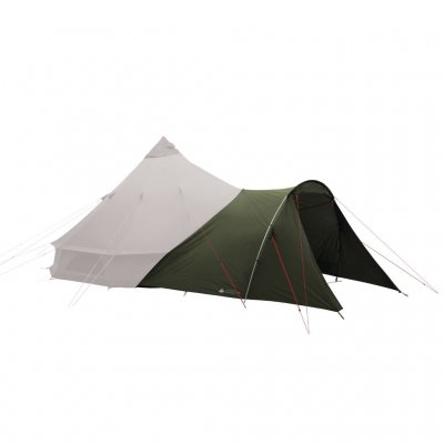 Extension that provides a protected entrance to Robens PRS tipi tents or other tents with A-frame door.