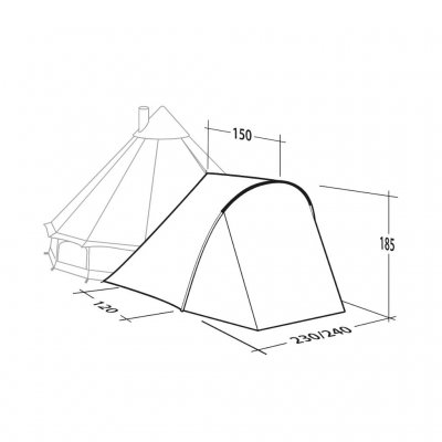 Dimensions for Robens Tipi Extension PRS