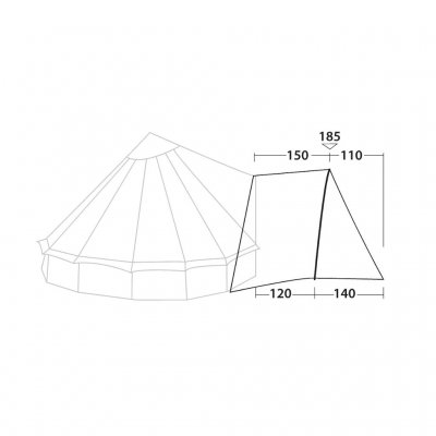 Height and depth on Robens Tipi Extension PRS