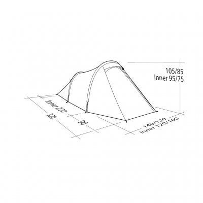 Dimensional drawing for the tent Robens Arch 2