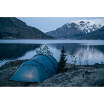 Four-person tent for hiking.