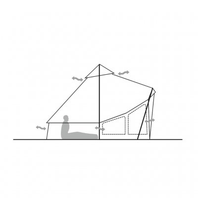 Height sketch for Robens Settler Field 6-person tent