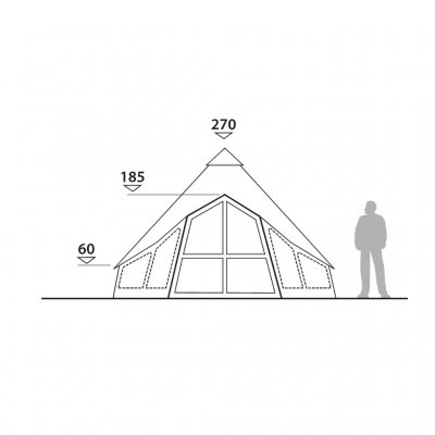 Dimensional sketch for Robens Settler Field 6-person tent tent