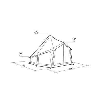 Height sketch for Robens Settler Field 6-person tent tent