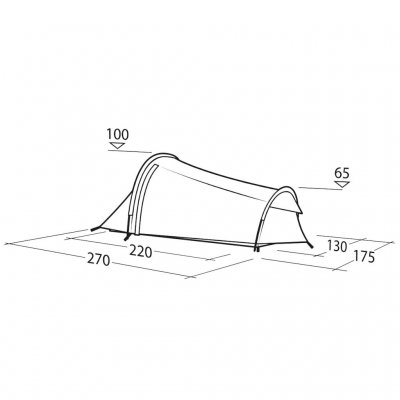 Dimensions diagram for Robens Cress 2 Pro Tent 2-person tent
