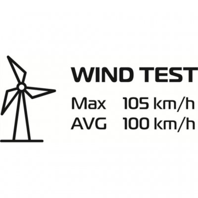 The Robens Aster 2 Pro dome tent is tested for winds up to 105 km/h.