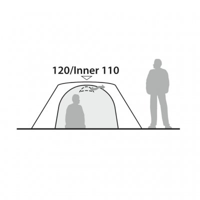 Height dimensions of the Robens Aster 3 Pro dome tent