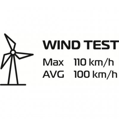 The Robens Aster 3 Pro dome tent is tested for winds up to 110 km/h.