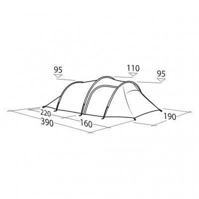 Dimensions sketch for the Robens Sage 3 Pro tent