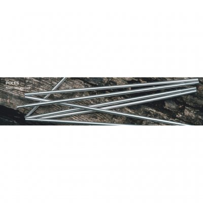 Tent poles in aluminum 7001, T6, 8.5 mm, anodized