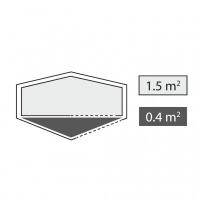 Distribution of sleeping cabin and vestibule for Robens Starlight 1 Exp