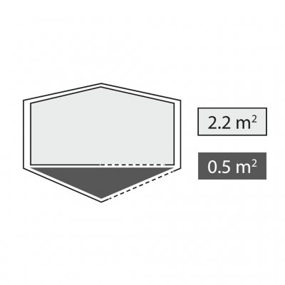 Distribution of sleeping cabin and vestibule for Robens Starlight 2 Exp