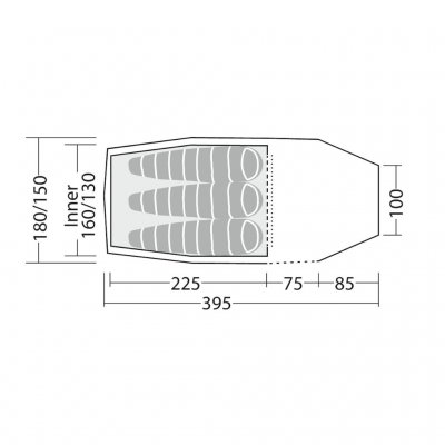 Floor Plan for Robens Voyager 3 Exp Tent