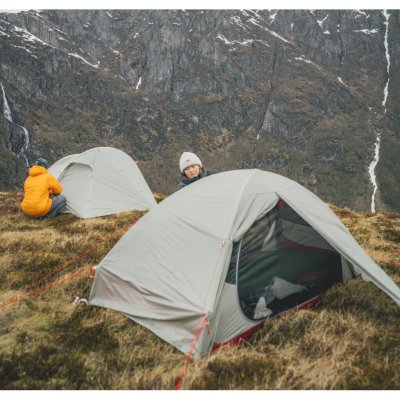 Dome tent for hiking, kayaking, canoeing, or other outdoor activities.