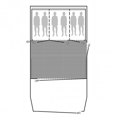 Mattan är måttanpassad efter familjetältets inre allrum