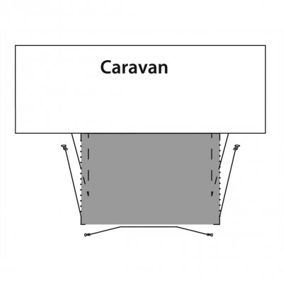 Golvskyddet täcker hela golvytan på förtältet Ripple 380SA/Ripple Motor 380SA från Outwell.