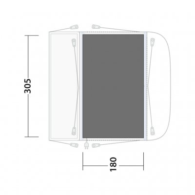 The footprint is for the entire tent and protects against moisture, dirt and wear.
