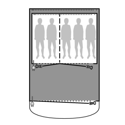 Coverage for Outwell Lindale 5PA tent footprint.