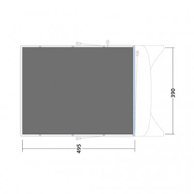 Cover sketch for floor protection for Outwell Avondale 6PA family tent.
