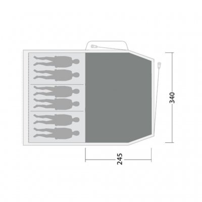 Dimension sketch for tent carpet.