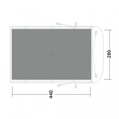 The tent mat covers the entire common room of the Outwell Wolfburg 450A