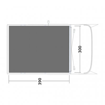Dimensional drawing for the Flagstaff / Nashville / Monterey 5 floor protector.