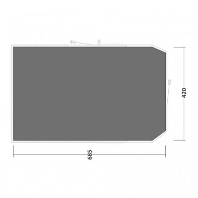 The footprint covers the entire tent and protects against dirt and moisture.