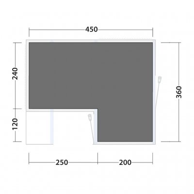 Dimensional drawing for the Michigan 4 floor protector.