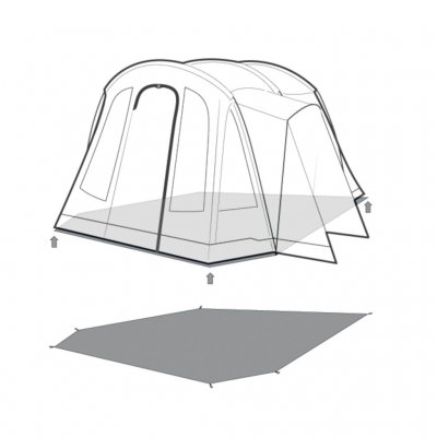 The footprint is placed under the entire family tent and protects against moisture, dirt, and wear.