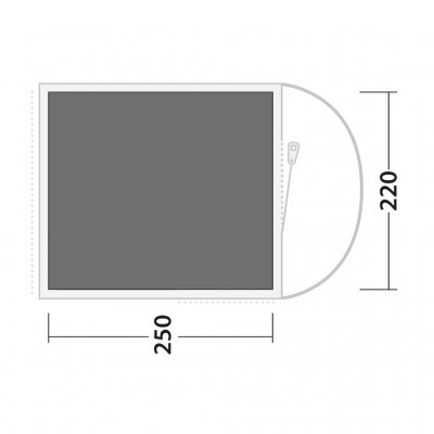 The footprint covers the entire tent.