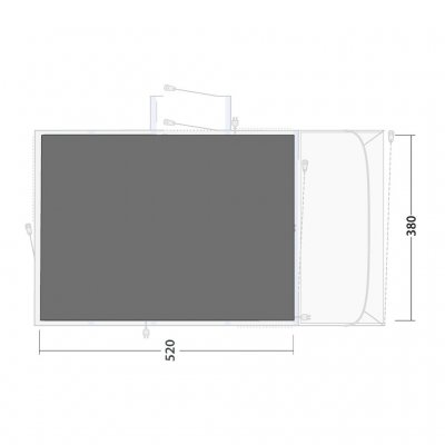Dimensional drawing for the Vermont 7 floor protector.