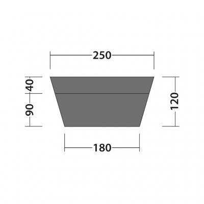 The floor protector is located under the entire tent and protects against moisture, dirt and wear.