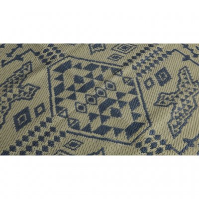Patterned carpet for the tent or patio.