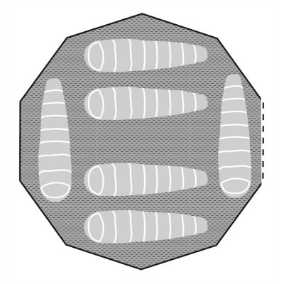 The rug for Robens Klondike covers the entire tent.