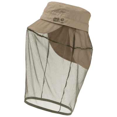 Integrated mosquito net in the upper part of the cap and sunscreen in the neck