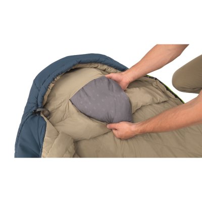 Pocket for pillow in the hood.