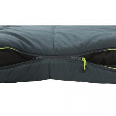 Two-way zipper allows the sleeping bag to be opened at the foot end.