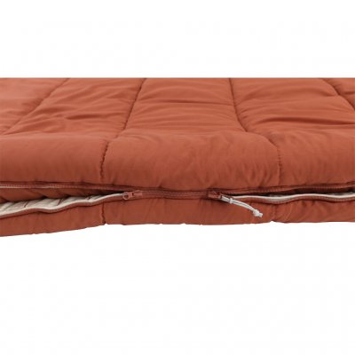 Two-way zipper allows the sleeping bag to be opened at the foot end.