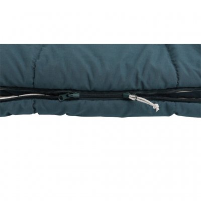 The sleeping bag has a two-way zipper so it can be opened at the foot end.