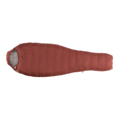 The down sleeping bag is both durable and comfortable thanks to a wider upper part.